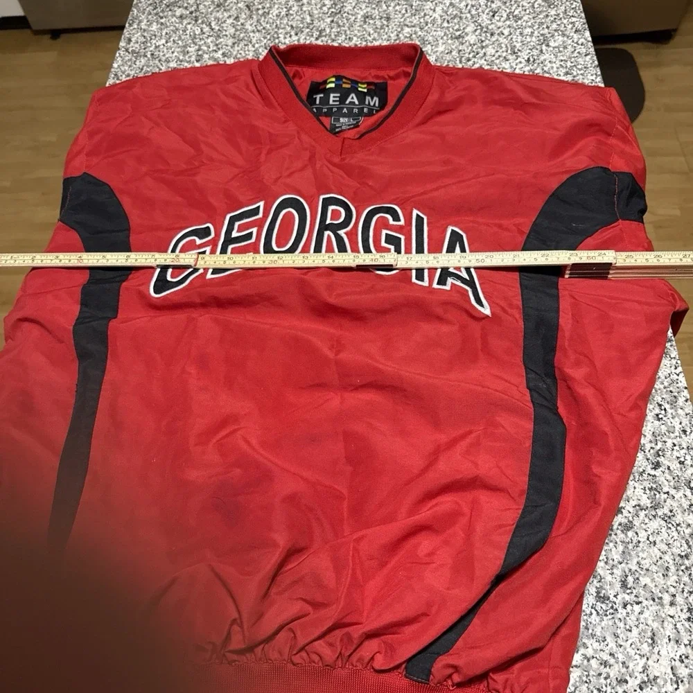 Team Apparel‎ Georgia Bulldogs V Neck Vented Red Pullover Size L